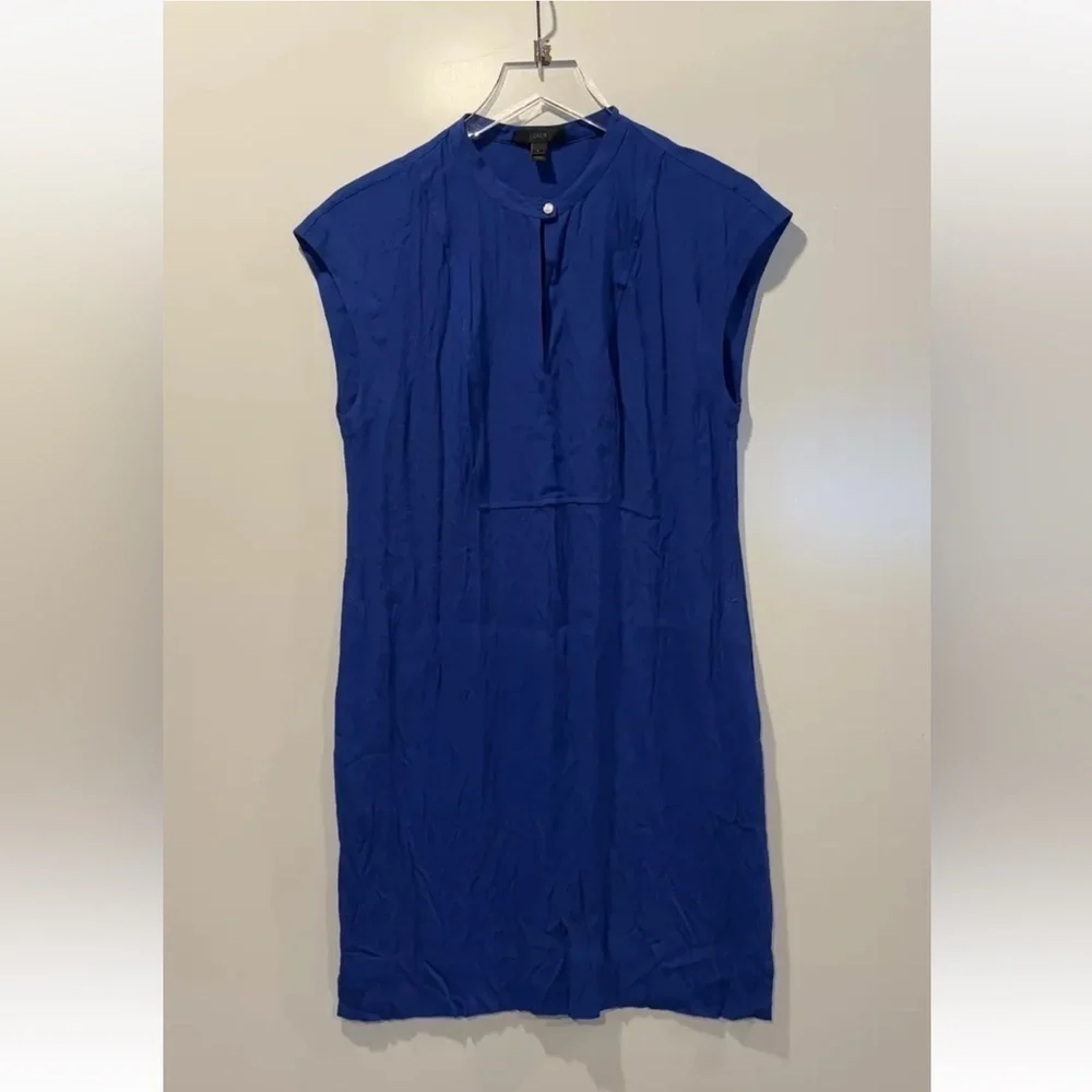 J. Crew Blue Easy Tunic Crepe Sleeveless‎ Dress Women’s Size Small (1370) - Picture 2 of 5